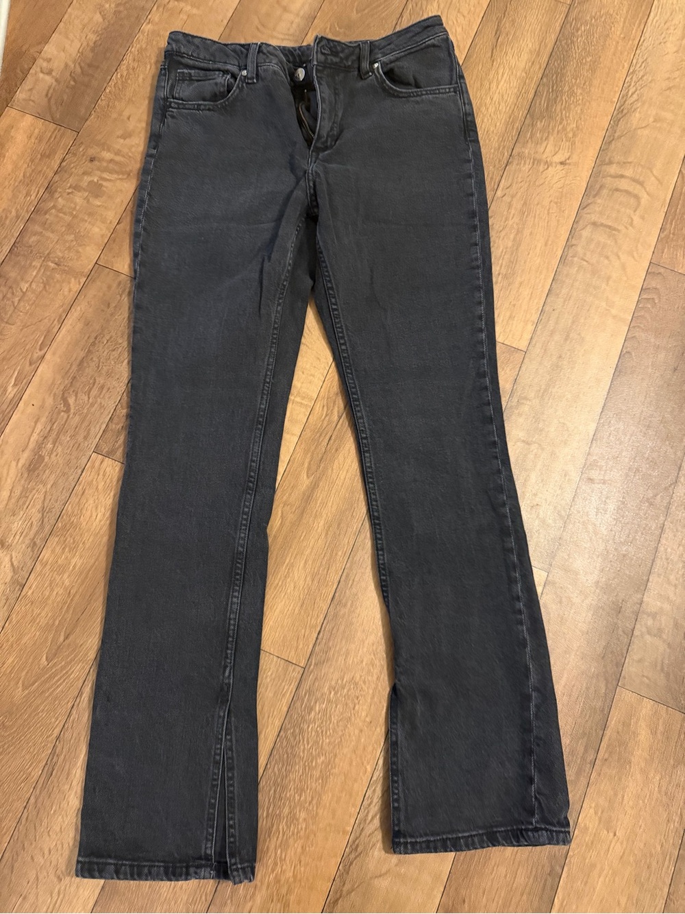 H&M Black Ankle Slit Jeans